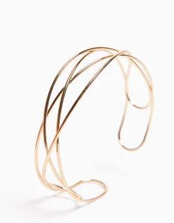 BERSHKA Collar choker trenzado Oro Fashion