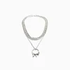 BERSHKA Collar colgante Plata New