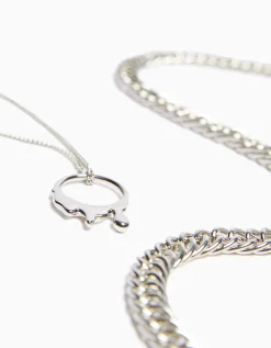 BERSHKA Collar colgante Plata New