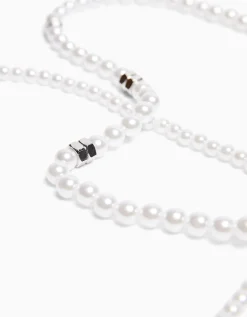 BERSHKA Collar perlas Blanco Outlet