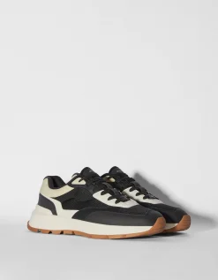 BERSHKA Deportivas combinadas rejilla hombre Blanco Cheap