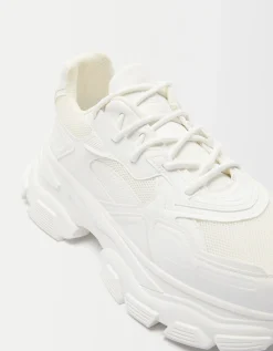 BERSHKA Deportivas combinadas rejilla hombre Blanco Best Sale