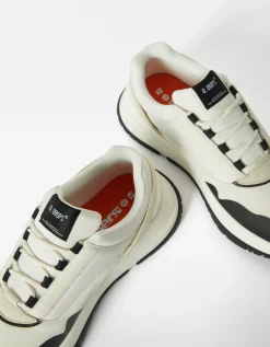 BERSHKA Deportivas combinadas tejido hombre Blanco Shop
