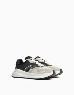 BERSHKA Deportivas con rejilla suela volumen hombre Blanco Cheap