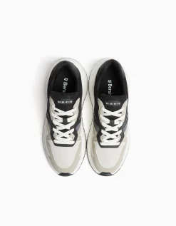 BERSHKA Deportivas con rejilla suela volumen hombre Blanco Online