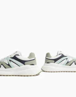 BERSHKA Deportivas con rejilla suela volumen hombre Blanco Sale