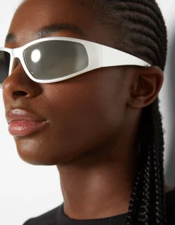 BERSHKA Gafas cromadas Plata Discount