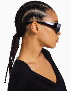 BERSHKA Gafas cycling Negro Flash Sale
