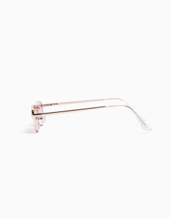 BERSHKA Gafas de sol ovaladas Granate Cheap