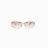 BERSHKA Gafas metálicas cycling Azul Outlet