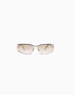 BERSHKA Gafas metálicas cycling Azul Outlet