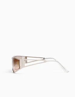 BERSHKA Gafas metálicas cycling Azul Outlet