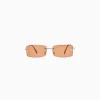 BERSHKA Gafas rectangular sin marco Marrón Clearance