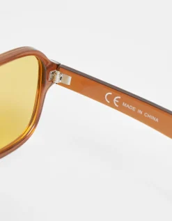 BERSHKA Gafas retro efecto carey Marrón Shop