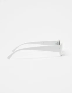 BERSHKA Gafas sol cuadradas Blanco Online