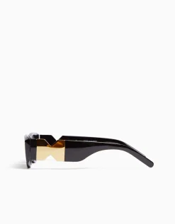 BERSHKA Gafas sol detalle metálico Negro Hot