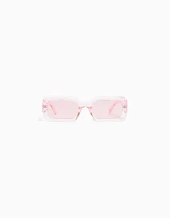 BERSHKA Gafas sol transparentes Rosa Hot