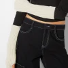 BERSHKA Guantes mitones largos Negro Hot