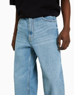 BERSHKA Jeans baggy Azul lavado Clearance