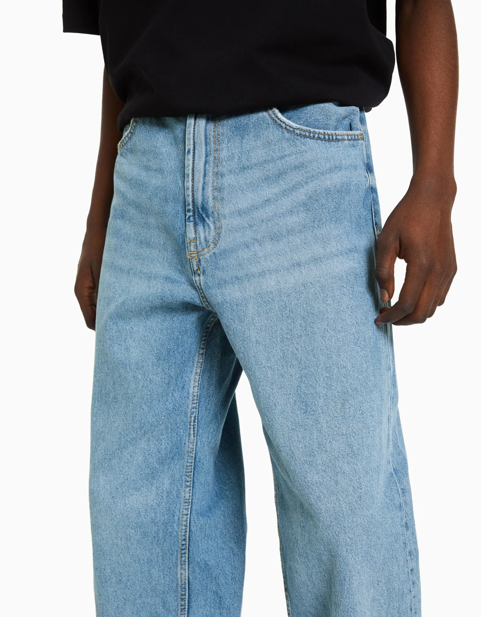 BERSHKA Jeans baggy Azul lavado Clearance