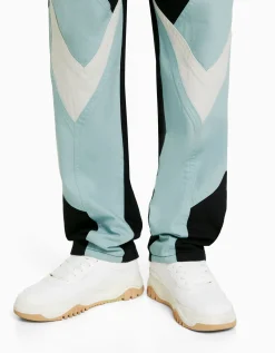 BERSHKA Jeans baggy racing Azul Outlet