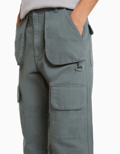 BERSHKA Jeans cargo multipocket Azul Outlet