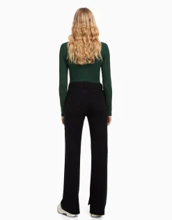 BERSHKA Jeans confort abertura lateral Azul Sale