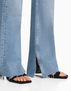 BERSHKA Jeans confort abertura lateral Azul Online