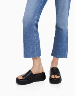 BERSHKA Jeans cropped flare Azul Best Sale