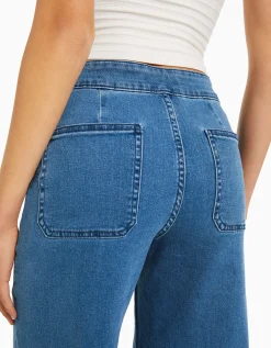 BERSHKA Jeans culotte Azul Sale