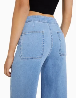 BERSHKA Jeans culotte Azul Discount