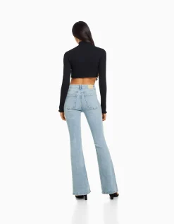 BERSHKA Jeans flare Azul lavado Store