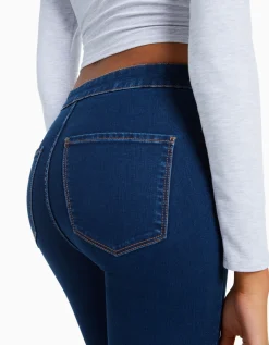 BERSHKA Jeans jegging super high waist Azul Store