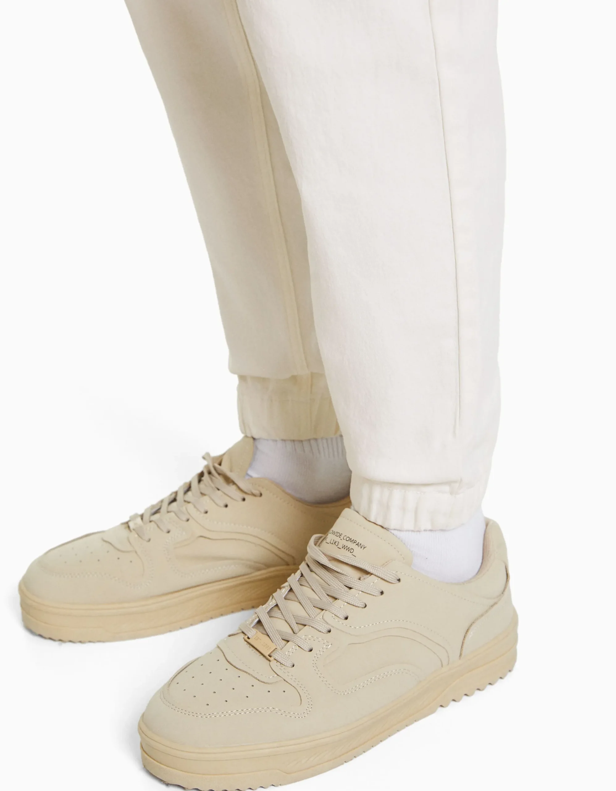 BERSHKA Jeans jogger color Blanco New