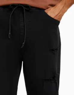 BERSHKA Jeans jogger rotos Azul New