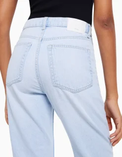BERSHKA Jeans mom Azul lavado Cheap