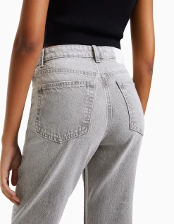 BERSHKA Jeans mom Azul lavado Clearance