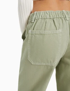 BERSHKA Jeans 90´s cintura elástica bolsillos Azul lavado Fashion