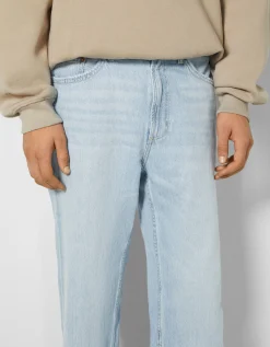 BERSHKA Jeans 90's wide Azul claro Best Sale
