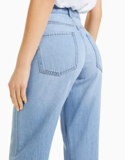 BERSHKA Jeans 90's wide leg Blanco roto Best