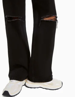 BERSHKA Jeans 90's wide rotos Azul New