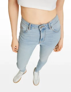 BERSHKA Jeans skinny high waist Azul Store