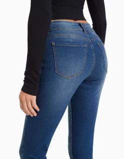 BERSHKA Jeans skinny push up Azul Best Sale