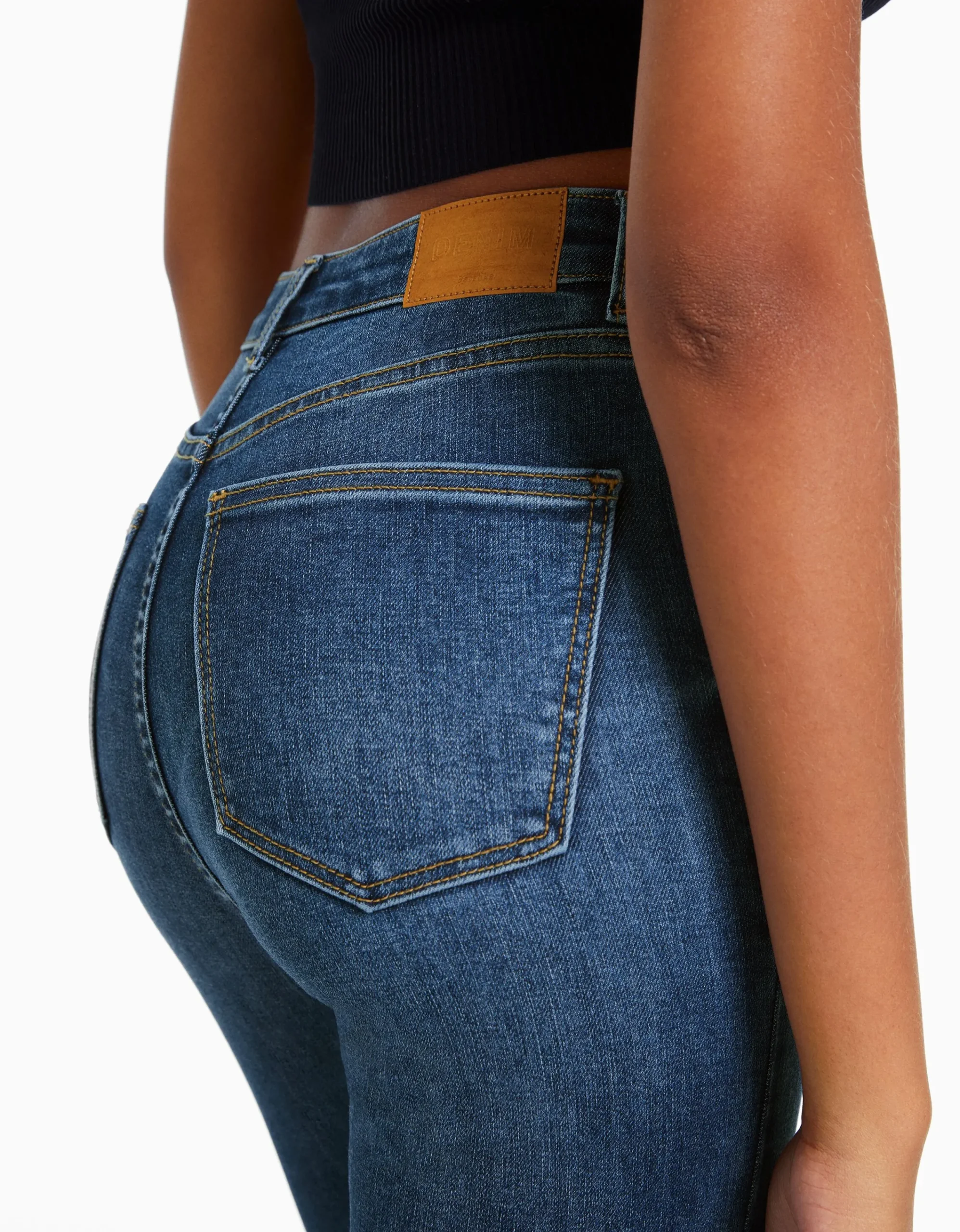 BERSHKA Jeans skinny super high waist Azul Outlet