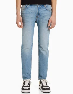 BERSHKA Jeans slim Azul lavado Cheap