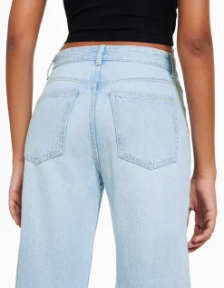 BERSHKA Jeans straight Azul claro Sale