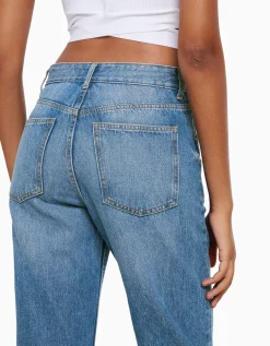 BERSHKA Jeans straight Azul claro Outlet