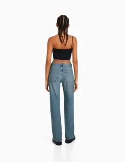 BERSHKA Jeans straight Azul claro Best Sale