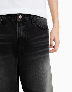 BERSHKA Jeans super baggy efecto desgastado Negro Online