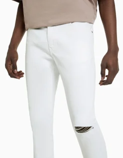 BERSHKA Jeans super skinny Blanco Cheap